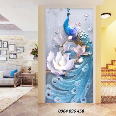 Tranh gạch 3d chim công LJG4