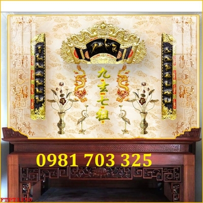 Tranh gạch 3D đẹp trang trí phòng thờ