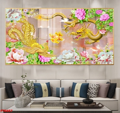 Tranh gạch long phượng phong thủy đẹp