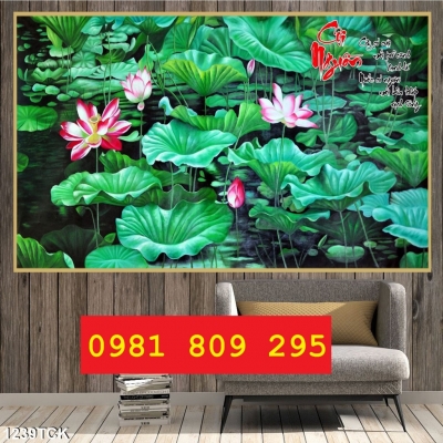 Tranh gạch men 3d hoa sen ốp tường Hp4322