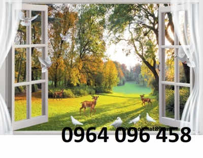 Tranh gạch 3d ốp tường cửa sổ 3d - LMN87