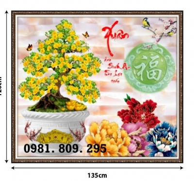 Tranh cao cấp 3d , tranh gạch hoa mai