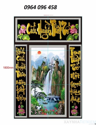 Tranh gạch 3d cửu huyền thất tổ -