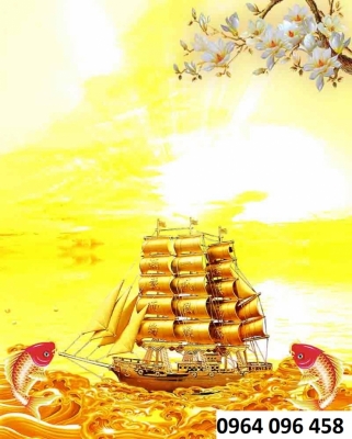 Tranh gạch 3d thuyền buồm - 0988CB
