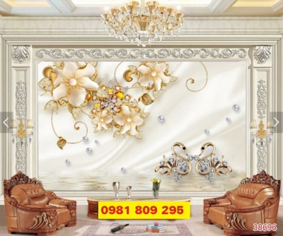 Tranh gạch ốp tường 3d hoa leo tường