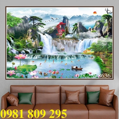 Gạch tranh ốp tường thác nước đẹp nhất