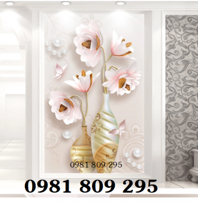 Tranh gạch men bình hoa