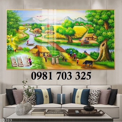 Tranh gạch đồng quê 3D trang trí