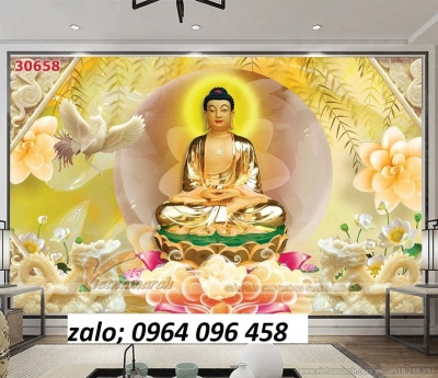 Tranh gạch hình phật 3d - gạch tranh 3d ốp tường - 32XNNB