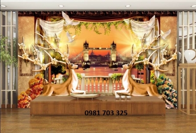 Tranh gạch phong cảnh 3D ốp tường