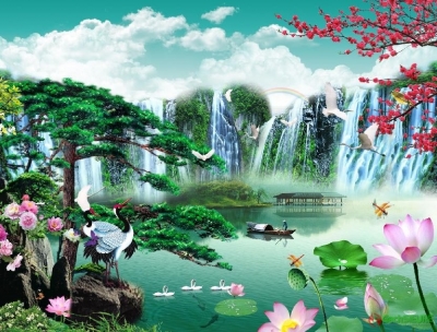 Gạch tranh 3d ốp tường ngoài trời - HBV55