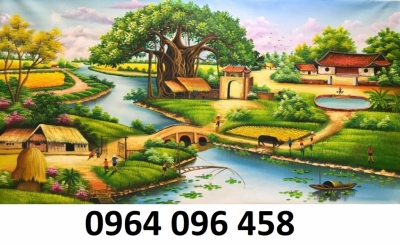 Gạch tranh 3d phong cảnh đồng quê - RW2