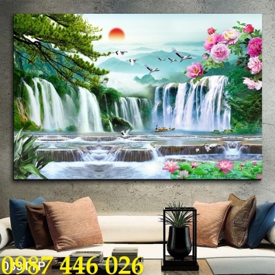 Tranh gạch 3d thiên nhiên phong cảnh, gạch ốp tường đẹp HP0334
