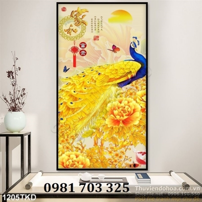 Tranh gạch khổ đứng dán tường