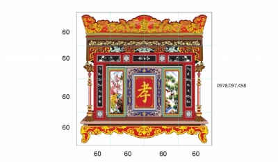 Tranh câu đối phòng thờ - tranh gạch men ốp tường