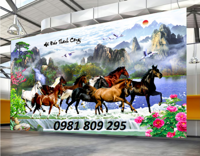 tranh gạch men 3d mã đáo thành công