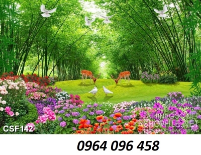 Tranh gạch 3d con đường hàng cây - CBV643