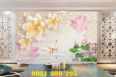 Gạch tranh 3d - tranh ốp tường hoa ngọc