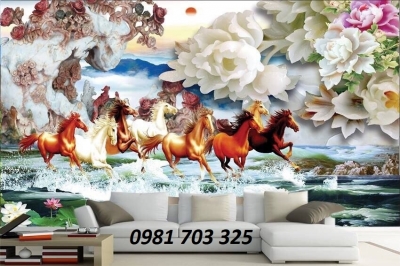 Tranh phong thủy- gạch tranh bát mã