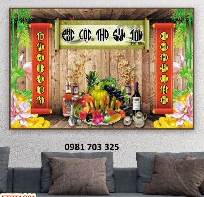tranh 3D phòng thờ, tranh gạch men