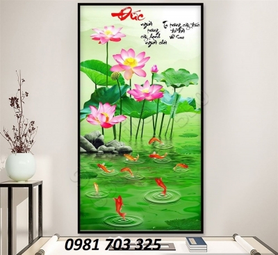 Gạch tranh hoa sen 3D đẹp