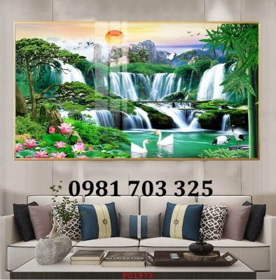 Gạch tranh phong cảnh thác nước