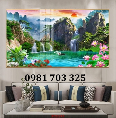 Tranh gạch 3D đẹp hình thác nước