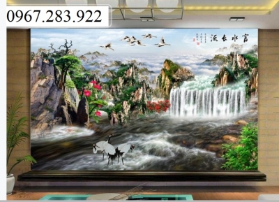 Tranh 3D- Tranh gạch thác nước