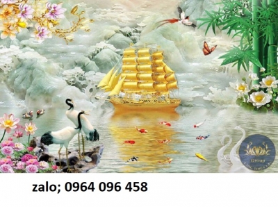 Tranh gạch 3d phong thủy thuận buồm xuôi gió - DCVB41