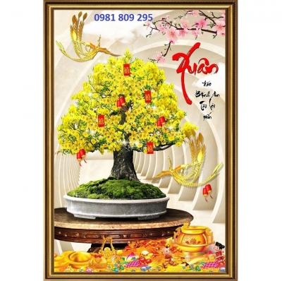 Tranh gạch men hoa mai JP554