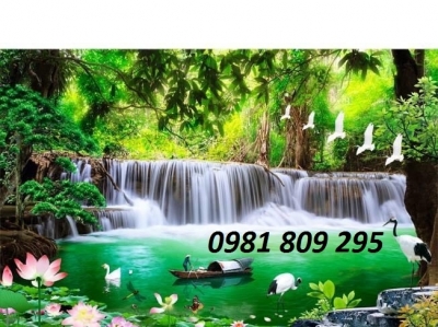 tranh gạch 3d phong cảnh câu đối