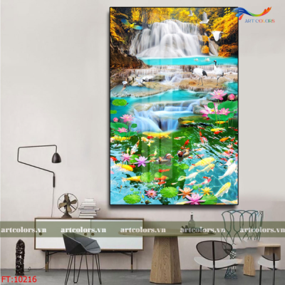 Tranh gạch khổ đứng phong cảnh trang trí