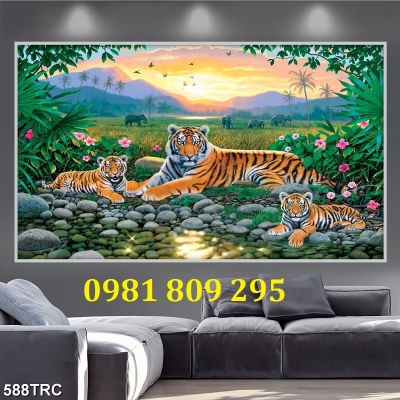 Tranh gạch 3d hổ phong thủy HP96852