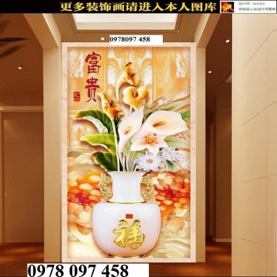 Tranh gạch bình hoa ốp tường