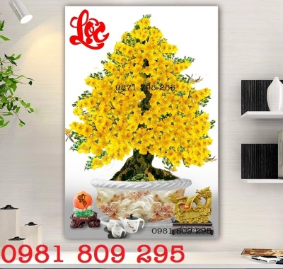 Gạch ốp tường 3d hoa mai chữ phúc