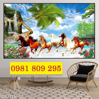 Tranh gạch men , tranh ốp tường hình ngựa