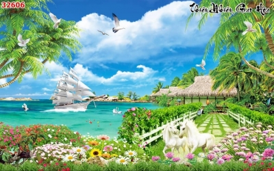 Tranh gạch 3D trang trí phòng DVVC32