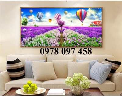 Gạch tranh vườn hoa trang trí phòng