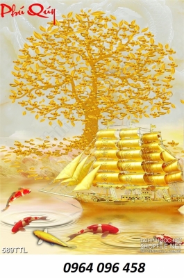 Tranh gạch 3d cây kim tiền - 0322SP