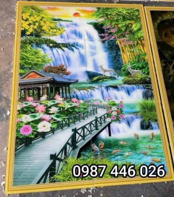 Tranh gạch men ốp tường phòng khách 3d đẹp HP9822