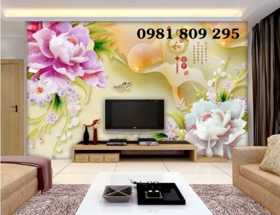 Tranh gạch hoa mẫu đơn phong thủy 3D GP9922