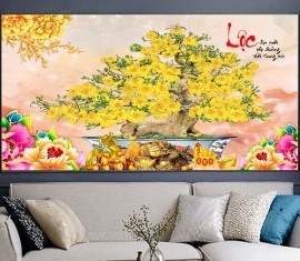 Tranh gạch ốp tường 3d hoa mai - 8888CB