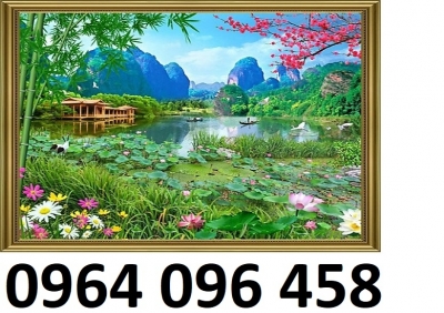 Tranh gạch men 3d phong cảnh đồng quê - HCV43
