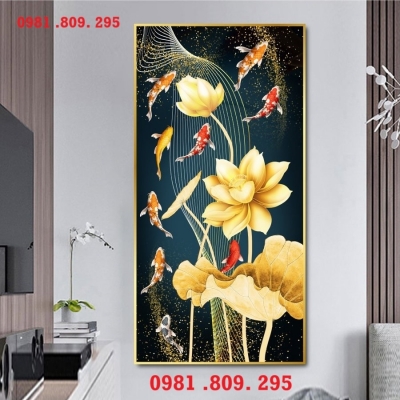 Tranh gạch 3d khổ dọc mẫu mới HND839